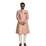 Handmade Banarasi Brocade Achkan | Silver Pink Father Son Combo | Jaipurio